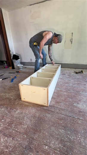 Installing a small built in for the closet build.
