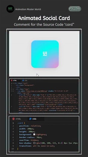 AnimationMasterWorld on Instagram: "+92 339 3966696Comment for the Source Code "Card" . . . . #html #css #javascript #cursoranimation #webdesign #frontend #ui #ux #codesnippets #100daysofcode . . . . animated cursor HTML CSS JS, custom cursor effect, cursor trail animation, magnetic cursor hover, cursor ripple effect, accessible custom cursor, vanilla js cursor animation"