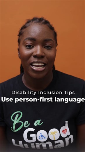 Use person-first language — say “person with a disability,” not labels that reduce people to conditions. | Good Humans 268 Inc. | Facebook