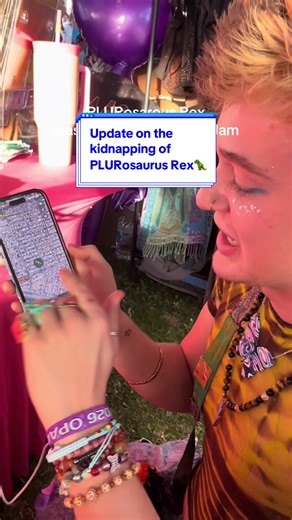 Update on the stealing of PLURosaurus Rex… he has an airtag in him! 🦖💫 #JusticeForPLURosaurusRex #gemandjamfestival #ravetok #artinstallation #dittosdimension