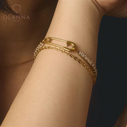 Diamond Safety Pin Bracelet, Safety Pin Moissanite Diamond Bracelet, 18K Solid Rose Gold Pin Bracelet, Edgy Design Charm Diamond Bracelet - Etsy UK