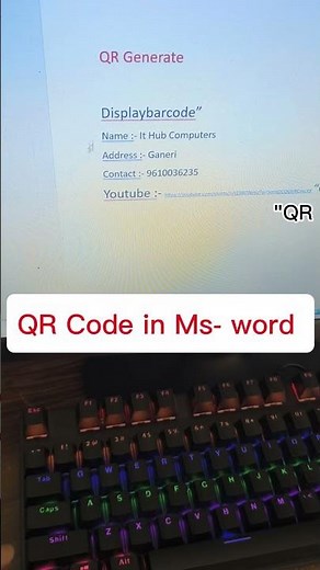 Insert QR Code in MS Word 📱 | Word QR Code Trick #word #words #keyboard #computertips #asmr