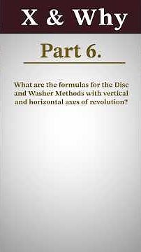 What are the formulas for the Disc + Washer Methods? | Unit 5: Applications of Integration | Calc AB