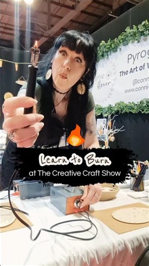 Learn to burn at The Creative Craft Show 🔥 #pyrography #woodburning