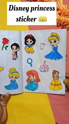 DIY Disney princess sticker book without double tape/Full tutorial link in description box