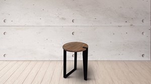 American Trails Sundial Contemporary Round Solid Red Oak End Table, Forest Gray Top, Black Legs (New) (A604-423)