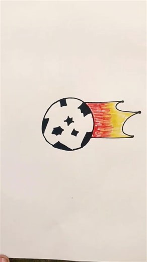 How to draw a fire ball ⚽ #fireball #ball #shorts #viral #drawing