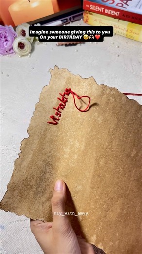 Handwritten vintage letter with embroidered name🤩#diy #handwritten #vintage #letter #birthdayletter