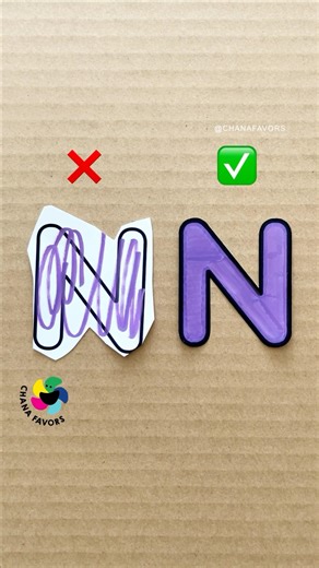Vibrant Fills 🎨 | Letter N: The Perfect Cut ✂️✨ #chanafavors #PerfectCut #LetterArt #DIY