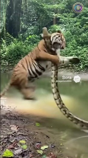 Tiger vs Giant Python 🐅#tiger #python #animalattack #wildlife #unbelievable #shots #viral #reality