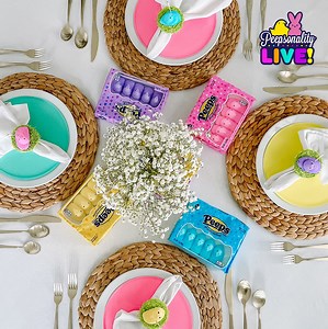 Make your Easter table EGG-stra PEEPTASTIC with this DIY PEEPS Napkin Ring by Addie from Two Little Taylors: https://bit.ly/FB_PLEAddie1 🐥💛 | PEEPS
