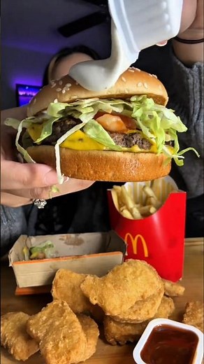 McDonald's Big Mac ASMR 🍔🍟 | Chicken Nuggets & Fries Mukbang 🤤#food #asmr #mukbang #eating #shorts