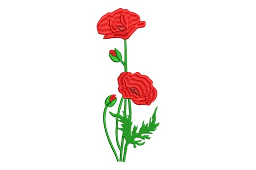 Poppy Flower Machine Embroidery Design, Floral Applique (instant Download) - Etsy