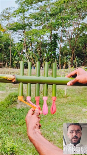 Wow amazing colour balloon & bamboo big toy#diy #art