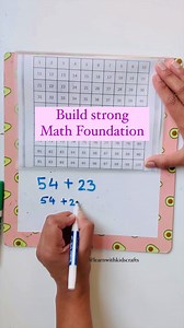 Here is way to practice addition and subtraction with hundred’s chart. Other ways to do it are counting on, number line, expand, regrouping, borrowing. Get these templates today. Comment “MATH” and I will send the link. Follow @learnwithkidscrafts for more ideas. #iteach #kindergartenmath #firstgrademath #addition #mathactivities #handsonlearning #homeschool #earlymaths #homeschooling #mathactivities | Learn with Kids Crafts