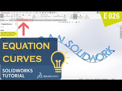 SolidWorks Sketch Tutorial: Equation Driven Curve & Text on Path