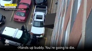 A video posted online appears to show an Edmonton police officer repeatedly kicking a suspect before slamming him head first into a wall. Warning graphic video. Full story: www.cbc.ca/1.5178788 | CBC Edmonton