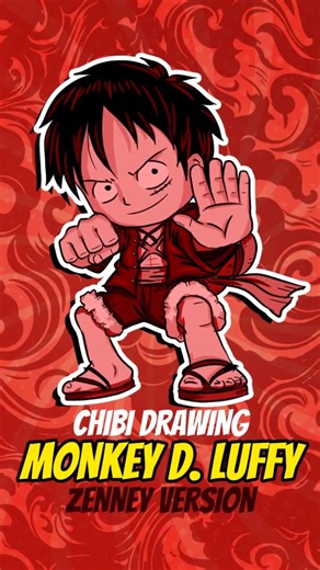 Cute Chibi Luffy Drawing ✏️ Zenney Art Version | One Piece Fan Art #onepiece #fanart #shorts