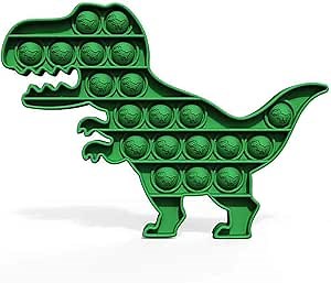 Pop Fidget Toys for Kids, Fidget Poppers Toys Sensory Squeeze Bubble Popping, Silicone Animal Dinosaur Toys Pop Anxiety and Stress Relief It for Boy Girls (Green Dinosaur)