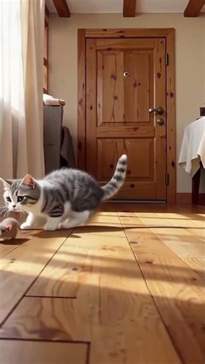 Cute kitten chasing a mouse_001 #cat#catshorts#catvideos#kitten#catvideo#mouse