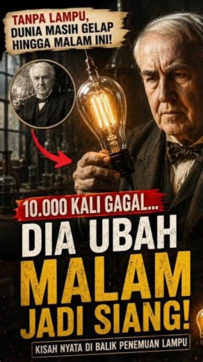 Rahasia Thomas Edison: 10.000 Kegagalan yang Menaklukkan Kegelapan #shorts #sejarah
