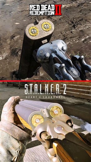 RDR2 vs STALKER 2 - Double - Barrel Reload Comparison! #rdr2 #stalker2 #gaming #comparison #shorts
