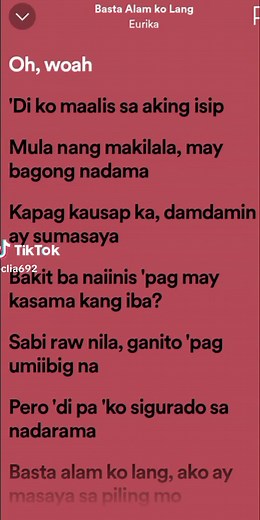 Basta Alam Ko Lang - Eureka Song Lyrics