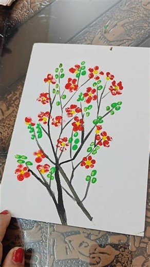 Simple Yet Stunning Painting 🌼 #Creative Art with Fingers#artreels#creativeart#shorts#shortsfeed