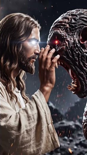 JESUS VS MONSTER 👹 #jesus #faith #jesuschrist #god #biblestory #biblestory #prayer #inspiration