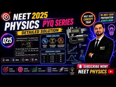 NEET 2025 Physics Q25 Error Analysis PYQ 🔥 Percentage Error Trick Explained #NEET2026 #Physics #pyqs