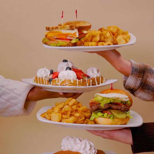 Our new menu is here, layered, loaded, and made to make mornings better. | Stacked Pancake & Breakfast House