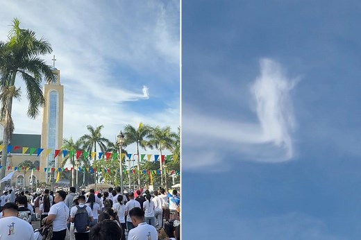 Jesus-shaped cloud floating above Philippines basilica stuns churchgoers