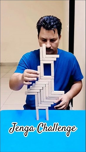 Mind Blowing Jenga Stacking Challenge 🎯 #shorts #jenga #stackingchallenge