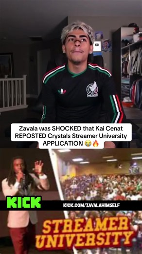 Zavala was SHOCKED that Kai Cenat REPOSTED Crystals Streamer University APPLICATION 😭🔥#kaicenat #zavala
