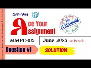 IGNOU MMPC-015 Assignment Solution July 2025 | MBA | Question 1