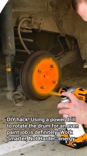 This 10-Second Drill Hack for Painting Brake Drums is Genius! 🛠️