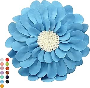 Decorative Flower Pillows – 3D Happy Daisy Flower Throw Pillow - Flower Shape Design Patented-Flower Shaped Pillow For Home Décor – Round Throw Pillows Soft & Cozy - Couch & Bed Flower Shape Pillow