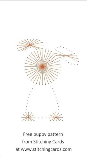 Puppy card stitching pattern animated