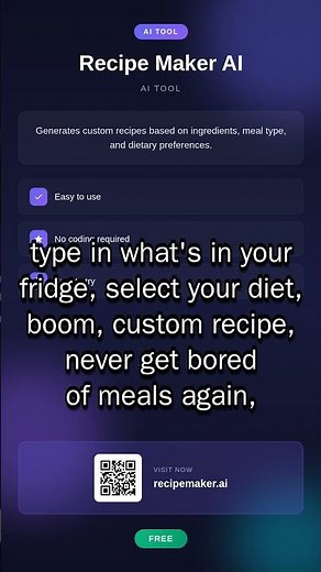 "Recipe Maker AI: Never Eat Boring Meals Again for Free"