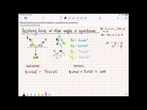 Resolving forces at other angles in equilibrium (1 of 2)