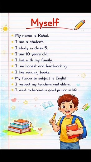 Myself Essay in English ✍️ | 10 Simple Lines About Myself | Short & Easy