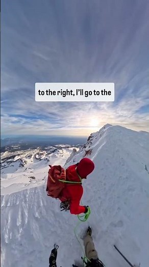 This is how we climbed the summit ridge on Mount Hood