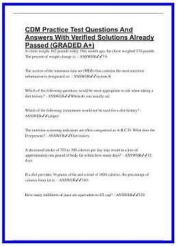 CDM Practice Test Questions And Answers With Verified Solutions Already Passed GRADED A 636x882