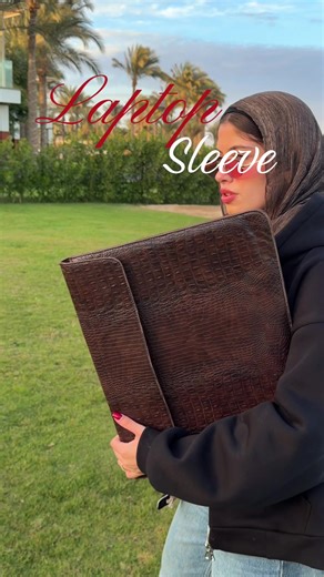 Brown Crocodile Leather Laptop Sleeve Now Available