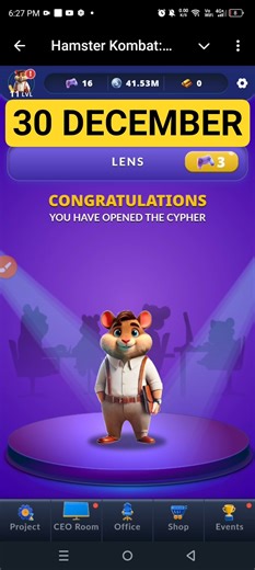 Hamster Kombat Dev Game Daily Cipher 30 December | Hamster Kombat Daily Cipher Code | Daily Combo