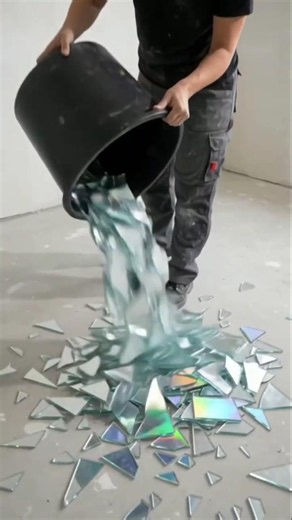 Extreme 3D Holographic Rainbow Glass Floor | DIY Prismatic Epoxy Bedroom #epoxyfloor #youtubeshorts