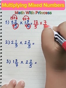 @Math Review : How to Multiply Mixed Numbers #math #mathwithprincess #mathviralvideo #mathviral #mathtutor #mathematics #mathisfun #fractions #mixednumbers | Math with Princess