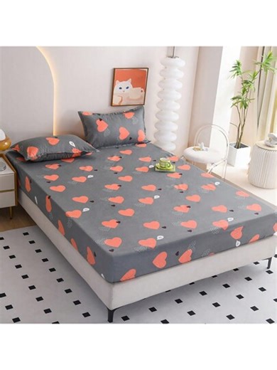 3pcs Printed Bedding Set (Bedsheet And Pillowcases, Without Filler), 100% Polyester Fabric, Washable, Soft And Durable, Suitable For Bedroom Or Guest Room, Modern Minimalist Home Bedding | SHEIN