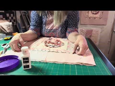 Stenciling on the French Rose Rag Quilt!