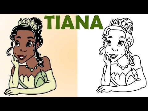 How to Draw Princess Tiana 👑 Step by Step | Easy Disney Princess Drawing Tutorial